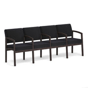 OfficeSource Baker 4-Seater with Full Arm - Espresso Frame - Black Fabric