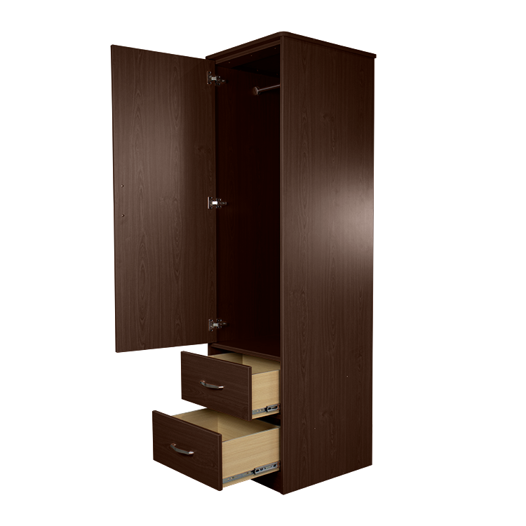 One Door / Two Drawer Wardrobe, Mahogany, 1pc/cs