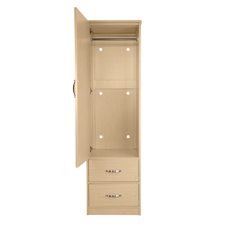 One Door / Two Drawer Wardrobe, Light Oak, 1pc/cs