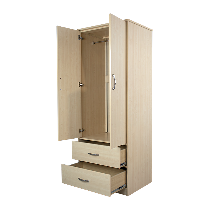 Two Door / Two Drawer Wardrobe, Light Oak, 1pc/cs
