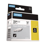 Dymo Rhino Heat Shrink Tube Labels - 3/4" Width - Direct Thermal - White, Black - Vinyl - 1 Each