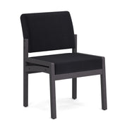 OfficeSource Baker Single Seat with Half Arm - Coastal Gray Frame - Black Fabric