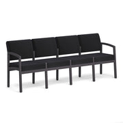 OfficeSource Baker 4-Seater with Half Arm - Coastal Gray Frame - Black Fabric