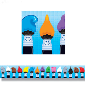 Trend Enterprises Colortime Paintbrushes 35 3/4" X 2 3/4" Bolder Borders, 11 Pack (T-85089)