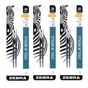 (3 PK) JK-REFILL 0.7MM BLACK 2PK