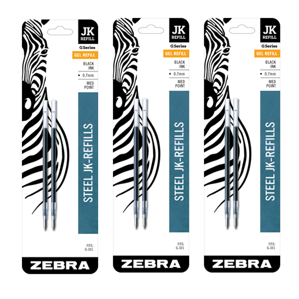 (3 PK) JK-REFILL 0.7MM BLACK 2PK