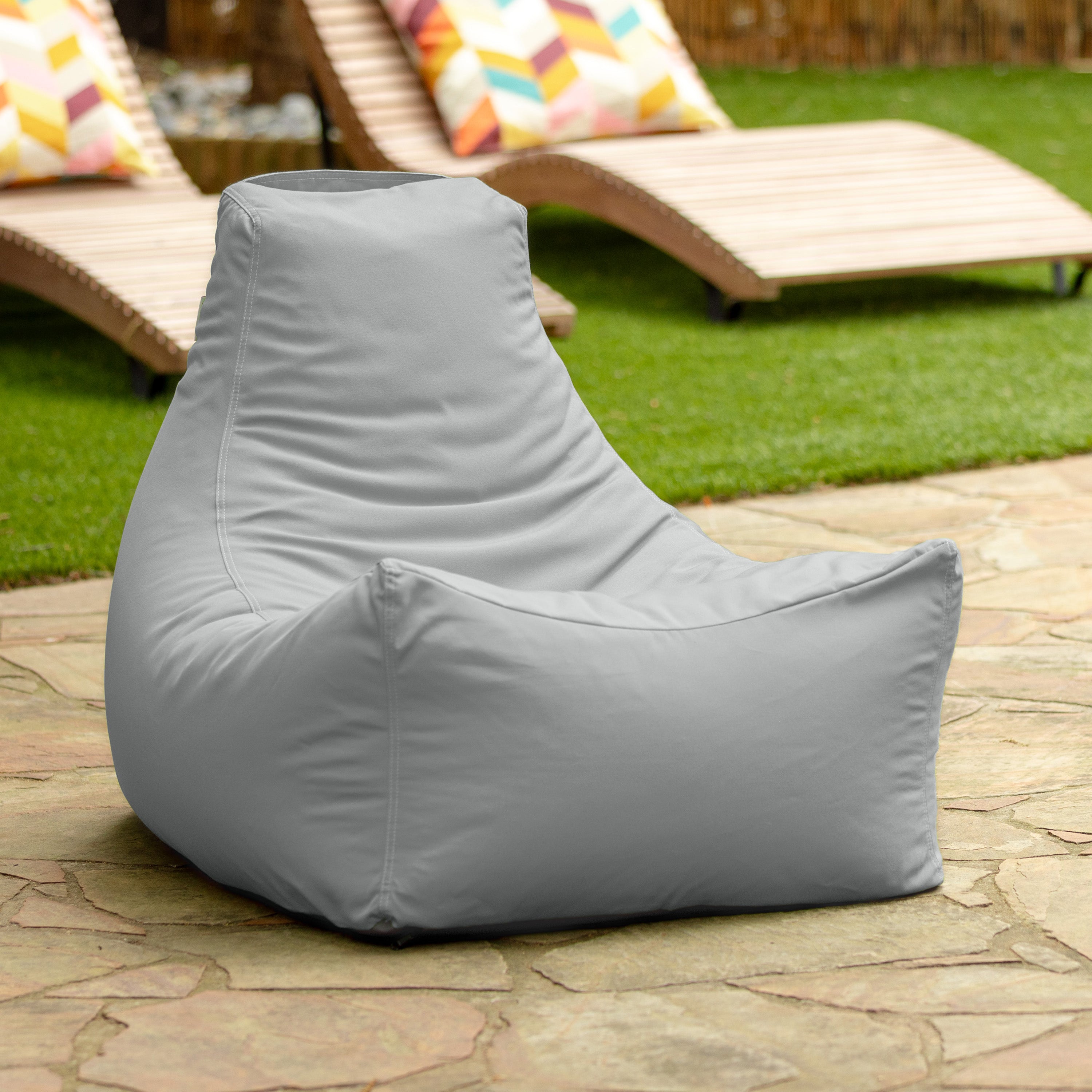 Jaxx Juniper Outdoor Bean Bag Patio Chair & Poolside Lounge, Granite