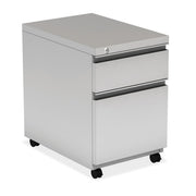OfficeSource Metal Pedestals 2 Drawer Metal File and Box Pedestal - 22"D - Silver