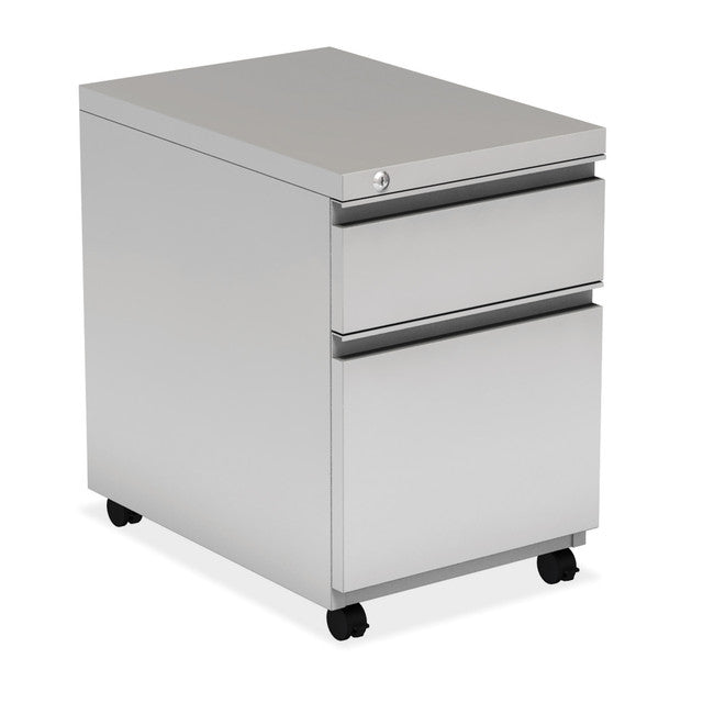 OfficeSource Metal Pedestals 2 Drawer Metal File and Box Pedestal - 22"D - Silver