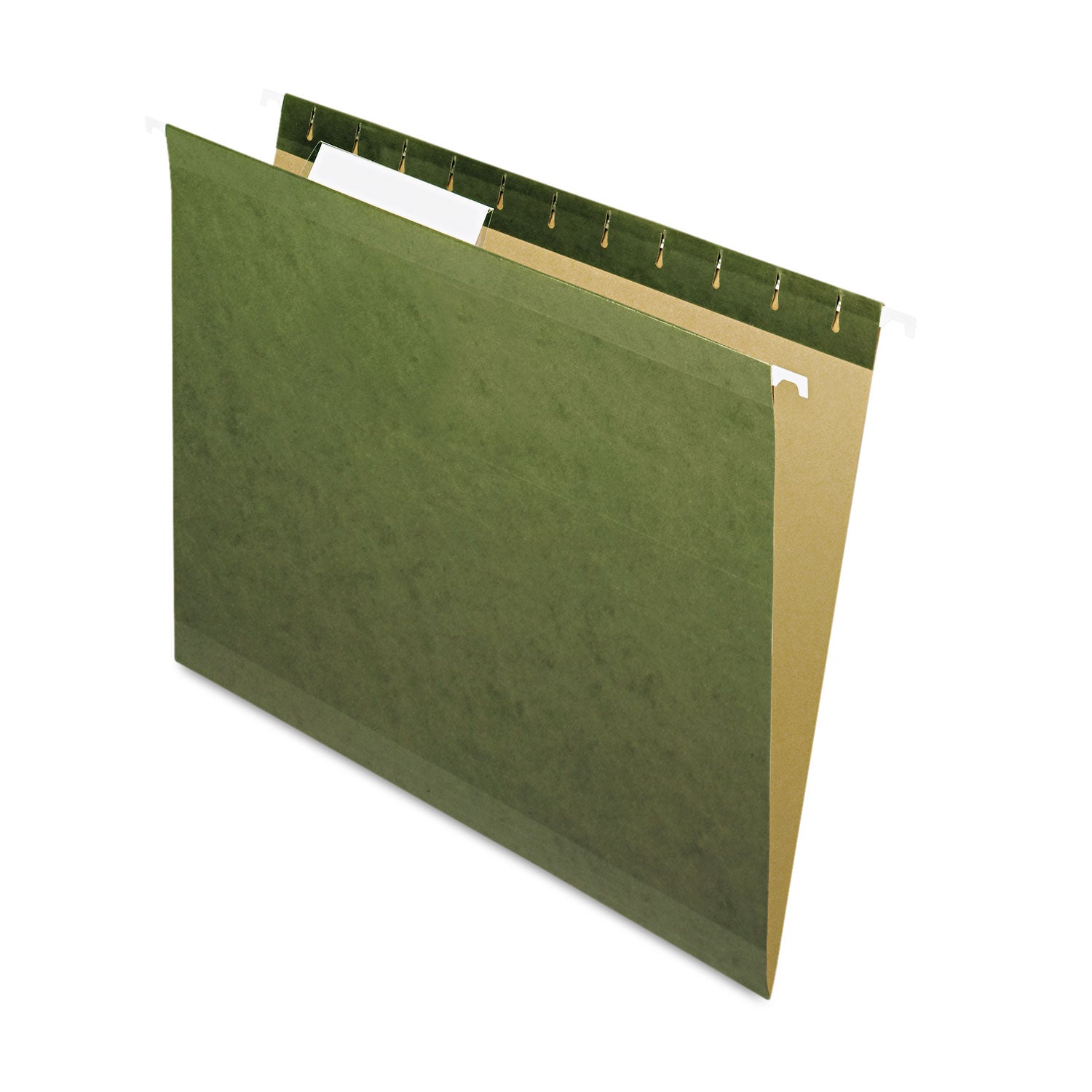 Pendaflex 1/3 Tab Cut Letter Recycled Hanging Folder - 8 1/2" x 11" - Assorted Tab Position - 1 Plys - Standard Green - Reinforced - 10% Recycled - 25 / Box