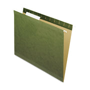 Pendaflex 1/3 Tab Cut Letter Recycled Hanging Folder - 8 1/2" x 11" - Assorted Tab Position - 1 Plys - Standard Green - Reinforced - 10% Recycled - 25 / Box