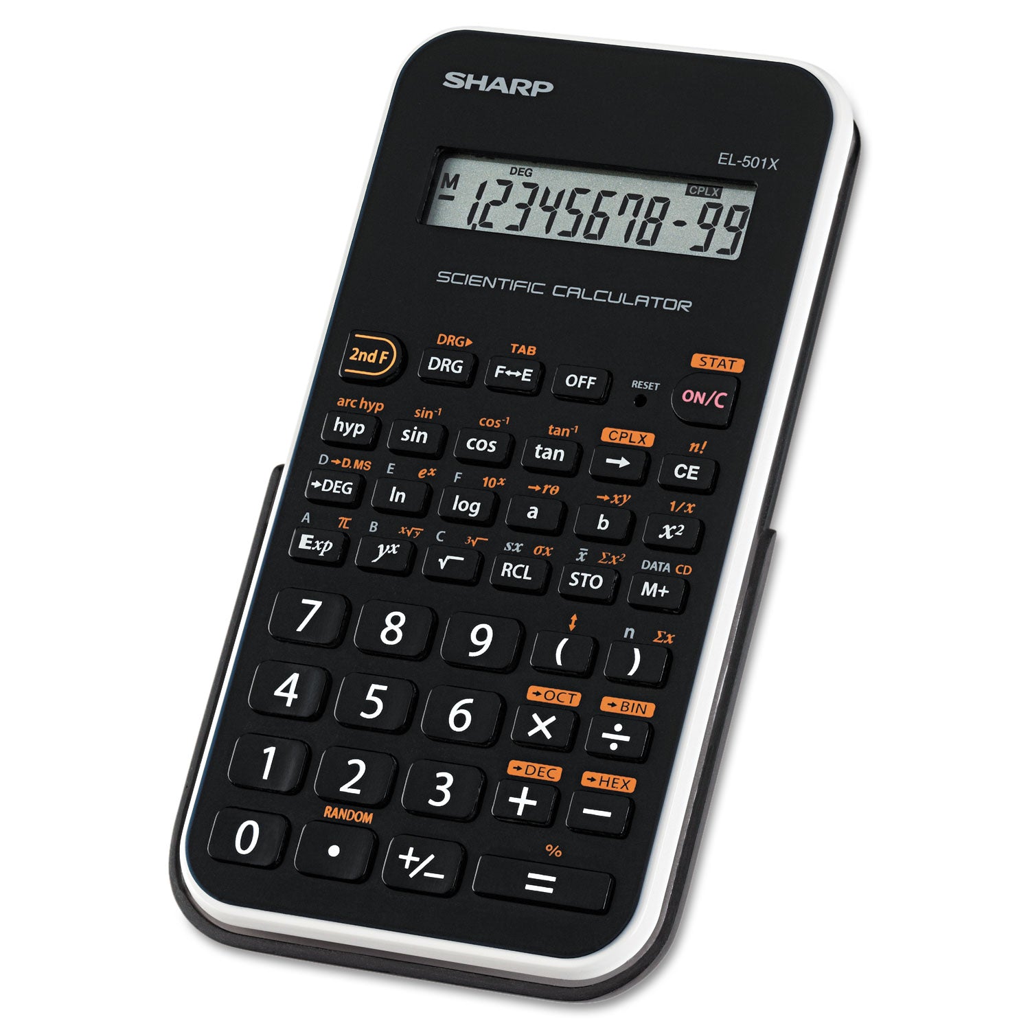 146 Functions - Battery Powered, Large LCD, Durable, Hard Case - 1 Line(s) - 10 Digits - LCD - Battery Powered - 2 x LR1130 - 5.1" Height x 3.1" Width x 0.5" Depth - Black, White - 1 Each