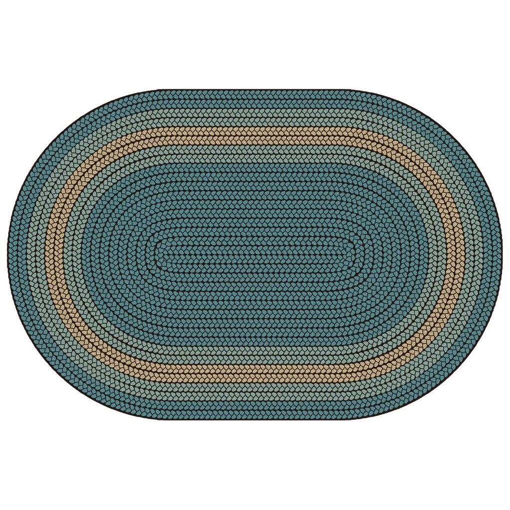 Braidful Nature Colors - 4ft x 6ft - Oval - Teal