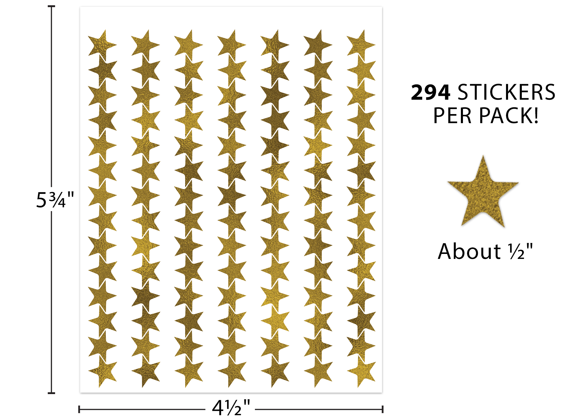 Gold Stars Foil Stickers