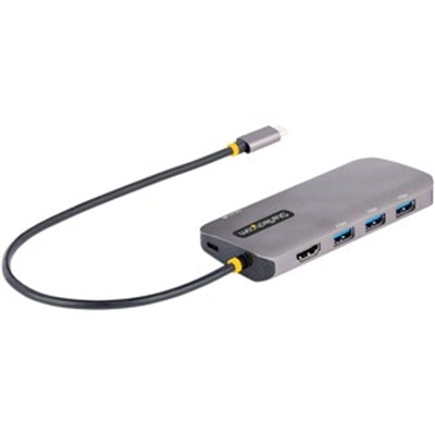 StarTech.com USB-C Multiport Mini Travel Docking Station + 3 Port 5Gbps USB Hub + 100W Power Delivery