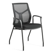OfficeSource Starlight Executive Guest Chair with Black Frame - Black Fabric