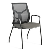 OfficeSource Starlight Executive Guest Chair with Black Frame - Light Gray Fabric