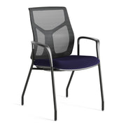 OfficeSource Starlight Executive Guest Chair with Black Frame - Navy Fabric
