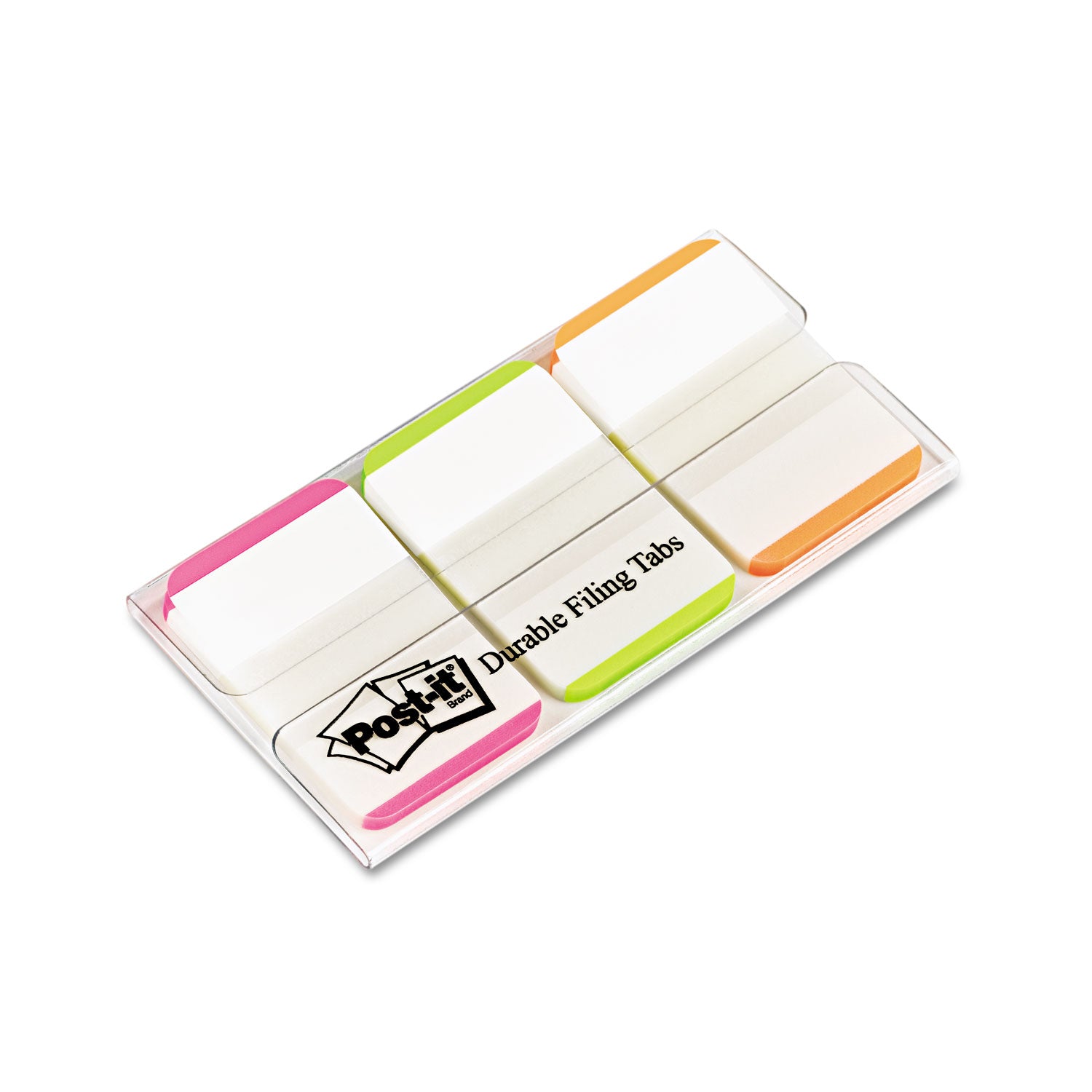 Post-it&reg; Durable Tabs - 66 Write-on Tab(s) - 1.50" Tab Height - Pink, Green, Orange Tab(s) - Repositionable - 1 Pack