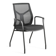 OfficeSource Starlight Executive Guest Chair with Black Frame - Charcoal Fabric