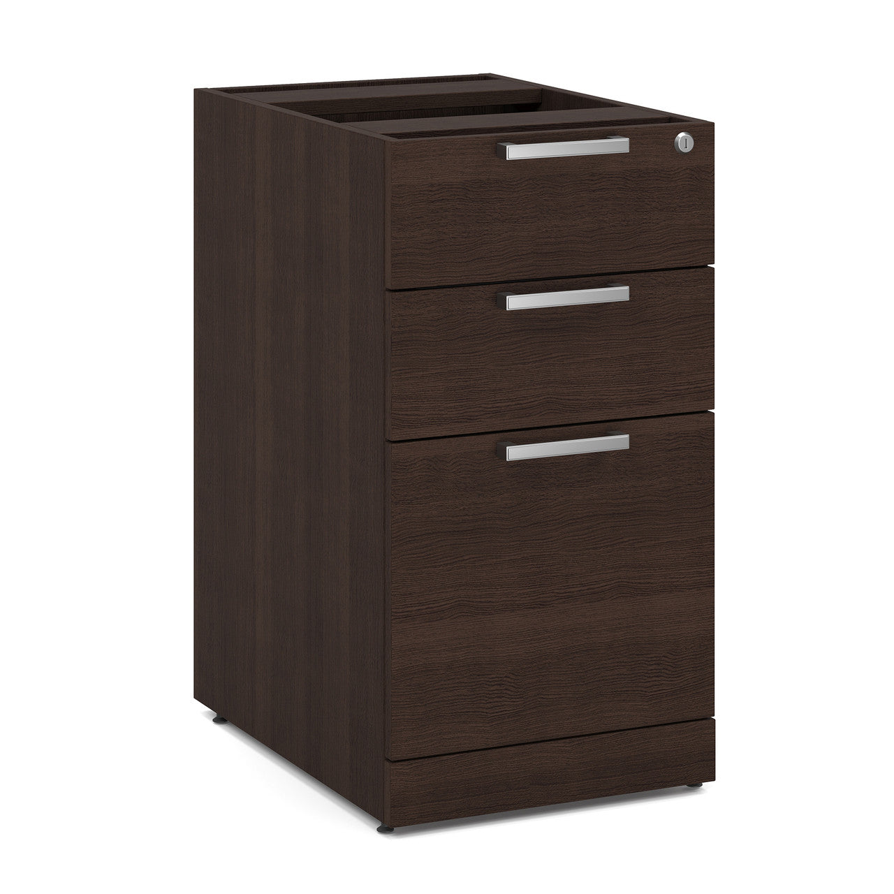 OfficeSource Laminate 3 Drawer Deluxe Full Pedestal - Box/File - Java