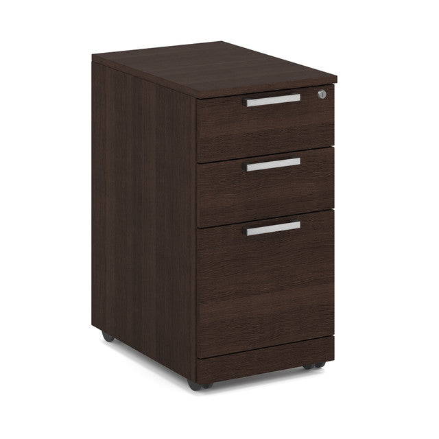 OfficeSource Laminate 3 Drawer Mobile Pedestal - Box/File - Java