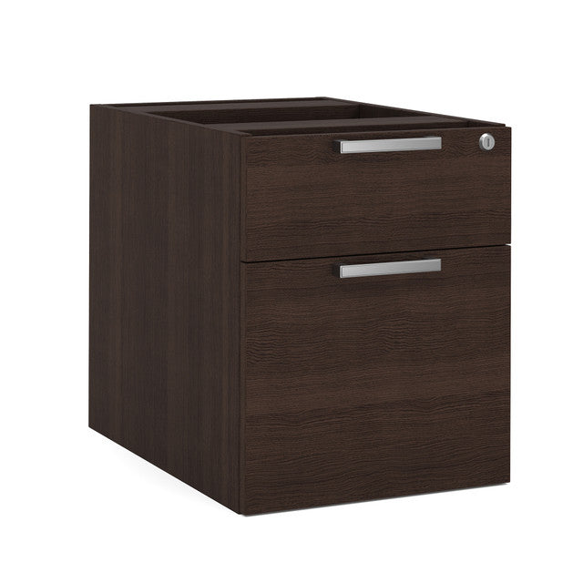 OfficeSource Laminate 2 Drawer Hanging Pedestal - Box/File - Java