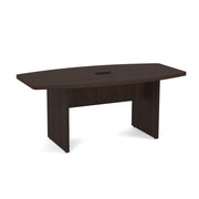 OfficeSource  Boat Shaped Conference Table with Slab Base - 72" - Java
