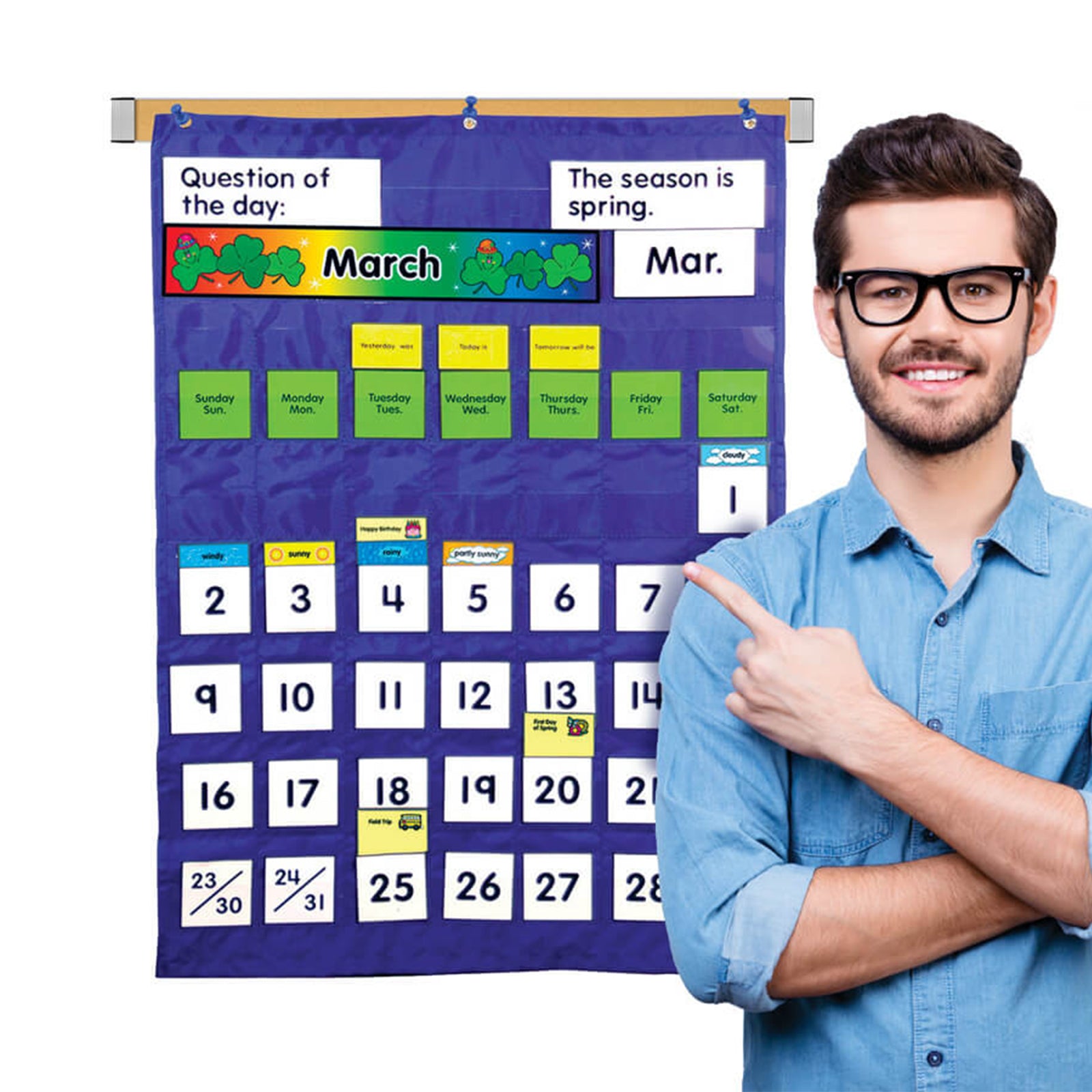 Complete Calendar and Weather Pocket Chart