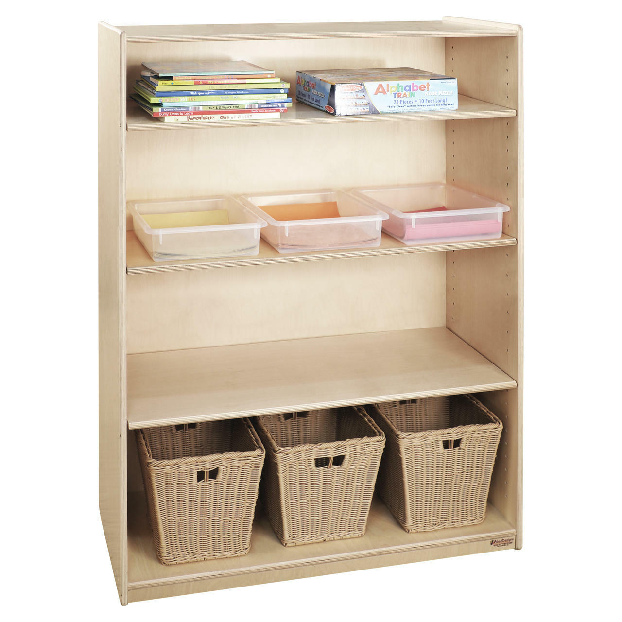 Bookshelf with Adjustable Shelves, 49"H