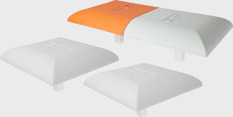Hollywood Slider Double First Base - Set Of 3 - 15 In X 30 In - Orange - White