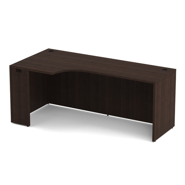 OfficeSource Laminate Credenza with Left Corner Extension - 71''W - Java