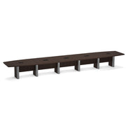 OfficeSource Laminate Expandable Boat Shaped Conference Table with Elliptical Base - 22' - Java