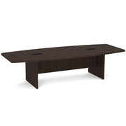 OfficeSource  Boat Shaped Conference Table with Slab Base - 95" - Java