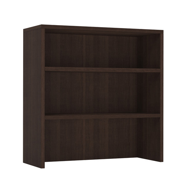 OfficeSource Laminate Open Hutch - 35.5" Wide - Modern Walnut