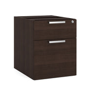 OfficeSource Laminate 2 Drawer Hanging Pedestal - Box/File - 15.5"W x 19"D - Java