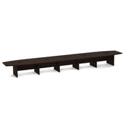 OfficeSource Laminate Expandable Boat Shaped Conference Table with Slab Base - 24' - Java
