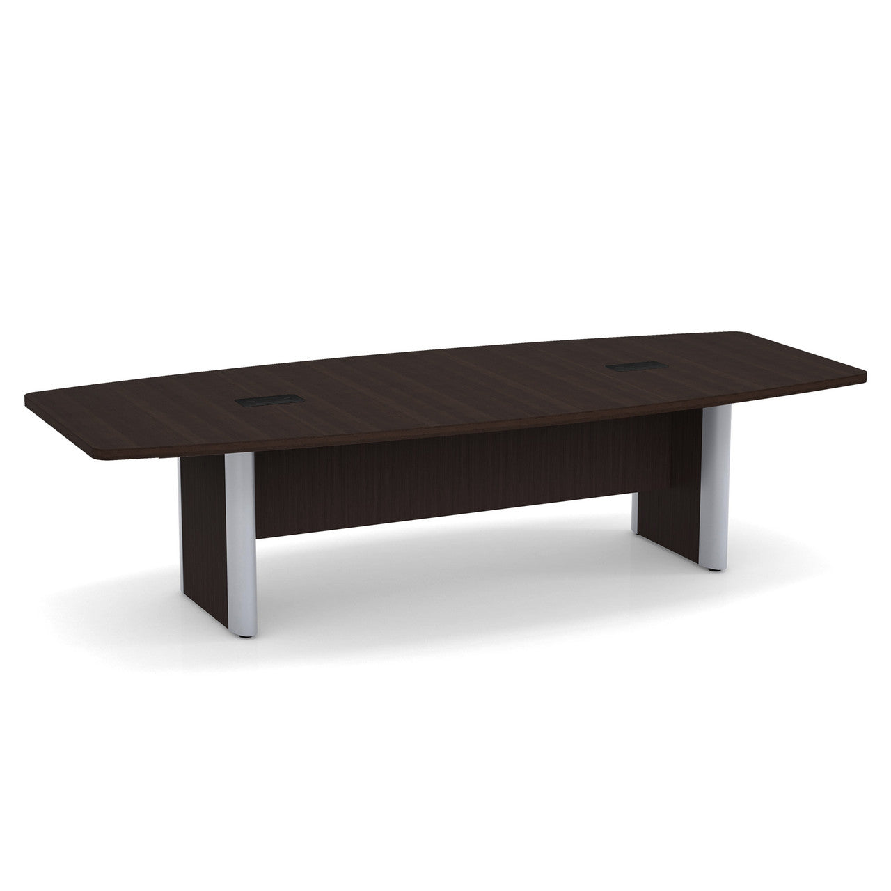 OfficeSource  Boat Shaped Conference Table with Elliptical Base - 10' - Java