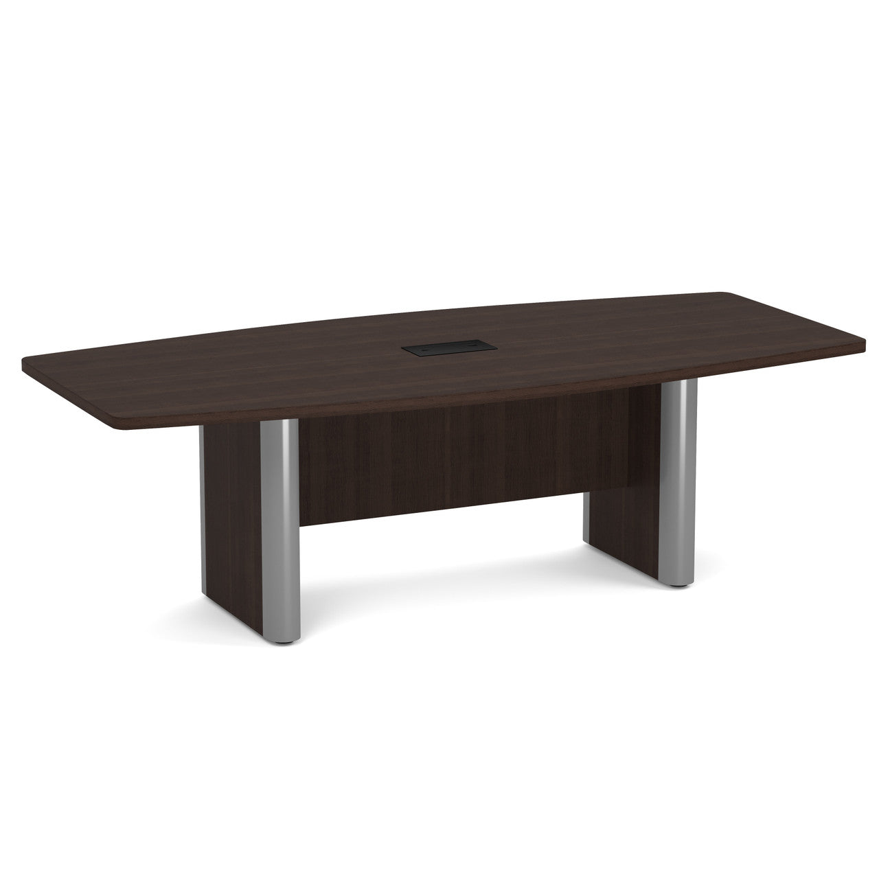 OfficeSource  Boat Shaped Conference Table with Elliptical Base - 8' - Java