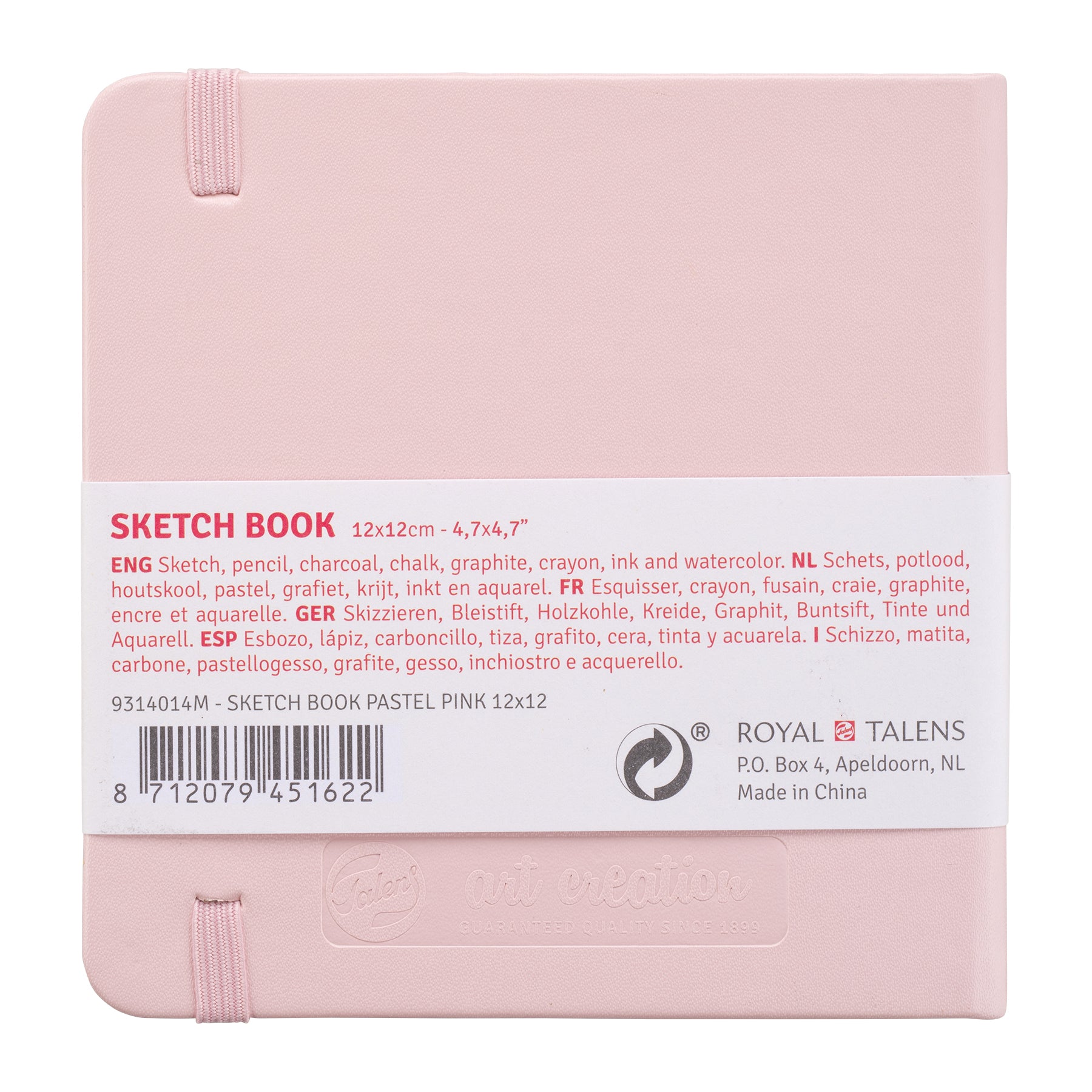 Sketchbook, 80 Sheets, 90lbs, Pastel Pink Cover, 4.7" x 4.7"