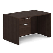 OfficeSource OS Laminate Collection Single 3/4 Pedestal Desk - 48" x 30" - Java