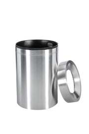 50 Gallon Stainless Steel Trash Can with Liner in Matte Black