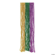 Metallic Mardi Gras Beads - 144 Pieces