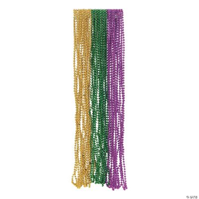 Metallic Mardi Gras Beads - 144 Pieces