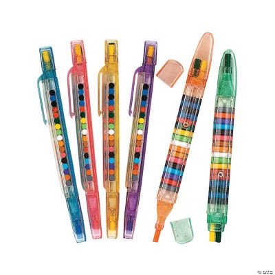 Transparent Glitter Stacking Pt Crayons - 12 Pieces