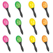 Plastic Neon Maracas - 12 Pieces