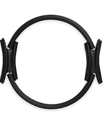 Gaiam 12" Pilates Ring Fitness Circle - Lightweight & Durable Foam Padded Handles, Flexible Resistance Exercise Equipment for Toning Arms, Thighs/Legs & Core  - Black