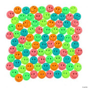 Mini Neon Smile Face Bouncing Balls - 144 Pieces