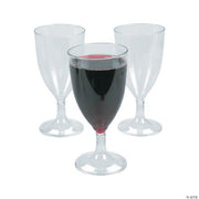 Plastic Wine Glasses - 25 Pieces