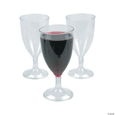 Plastic Wine Glasses - 25 Pieces